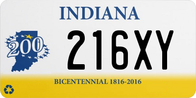 IN license plate 216XY