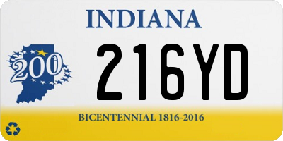 IN license plate 216YD