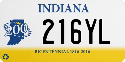 IN license plate 216YL