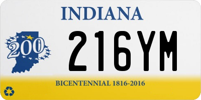 IN license plate 216YM