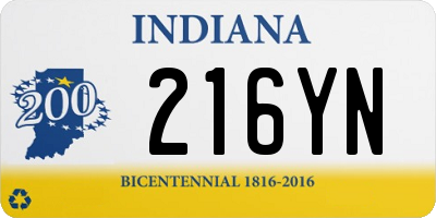 IN license plate 216YN