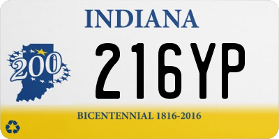 IN license plate 216YP