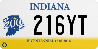 IN license plate 216YT