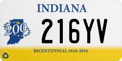 IN license plate 216YV