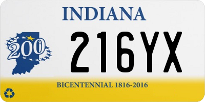 IN license plate 216YX