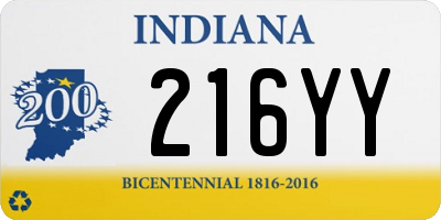 IN license plate 216YY