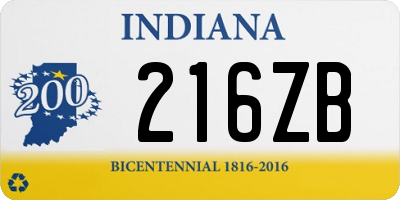 IN license plate 216ZB