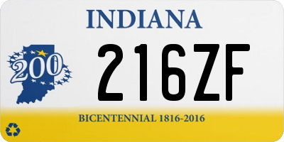 IN license plate 216ZF