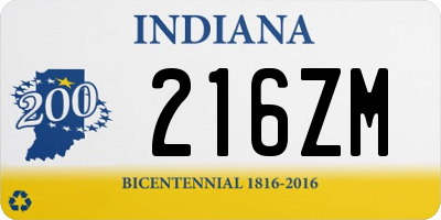 IN license plate 216ZM