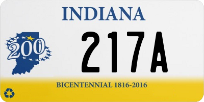 IN license plate 217A