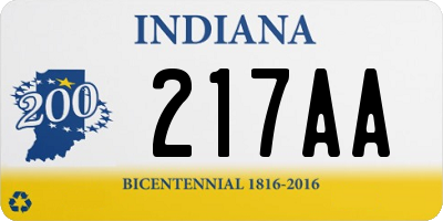 IN license plate 217AA