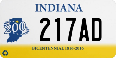 IN license plate 217AD