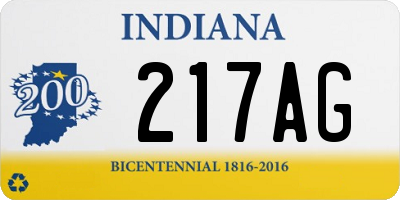 IN license plate 217AG