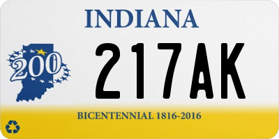 IN license plate 217AK