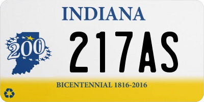 IN license plate 217AS