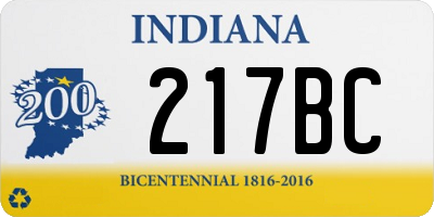 IN license plate 217BC