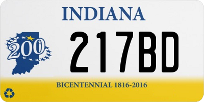 IN license plate 217BD