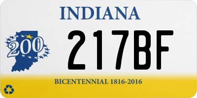 IN license plate 217BF