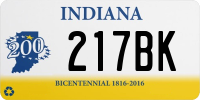 IN license plate 217BK