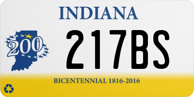 IN license plate 217BS