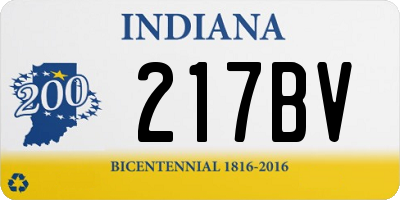 IN license plate 217BV