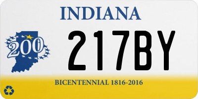 IN license plate 217BY