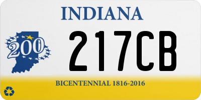 IN license plate 217CB