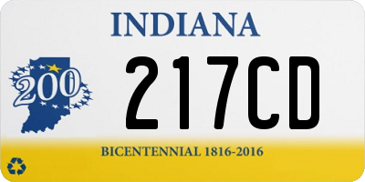 IN license plate 217CD