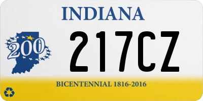 IN license plate 217CZ