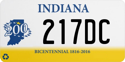 IN license plate 217DC