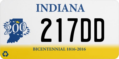 IN license plate 217DD