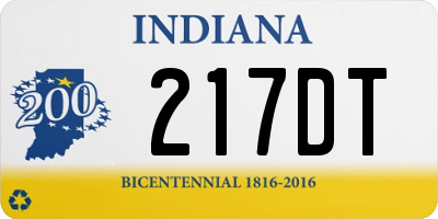 IN license plate 217DT