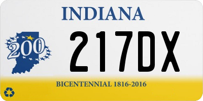 IN license plate 217DX