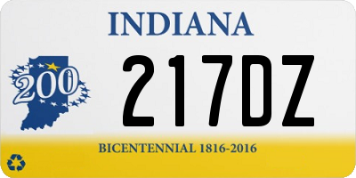 IN license plate 217DZ