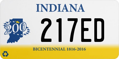 IN license plate 217ED