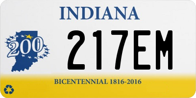 IN license plate 217EM