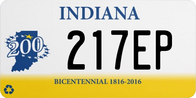 IN license plate 217EP