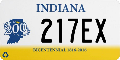 IN license plate 217EX