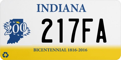 IN license plate 217FA