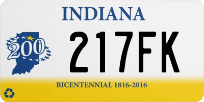 IN license plate 217FK