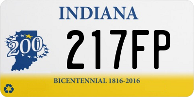 IN license plate 217FP