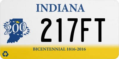 IN license plate 217FT