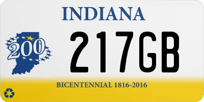 IN license plate 217GB