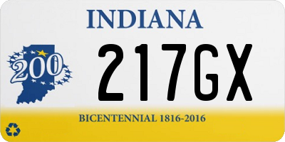 IN license plate 217GX