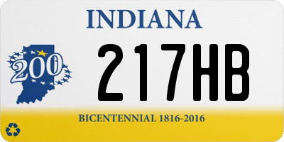 IN license plate 217HB