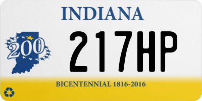 IN license plate 217HP