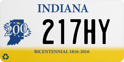 IN license plate 217HY