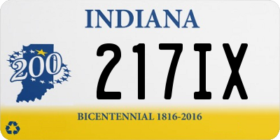 IN license plate 217IX