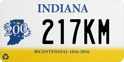 IN license plate 217KM