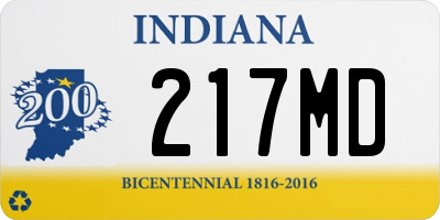 IN license plate 217MD